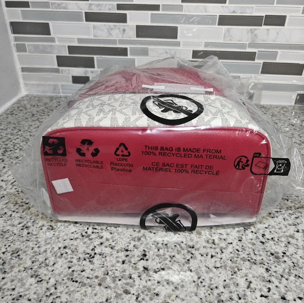 Michael kors Rhea Medium Color-Block Signature Logo Backpack (Dark Raspberry) - Picture 7 of 9